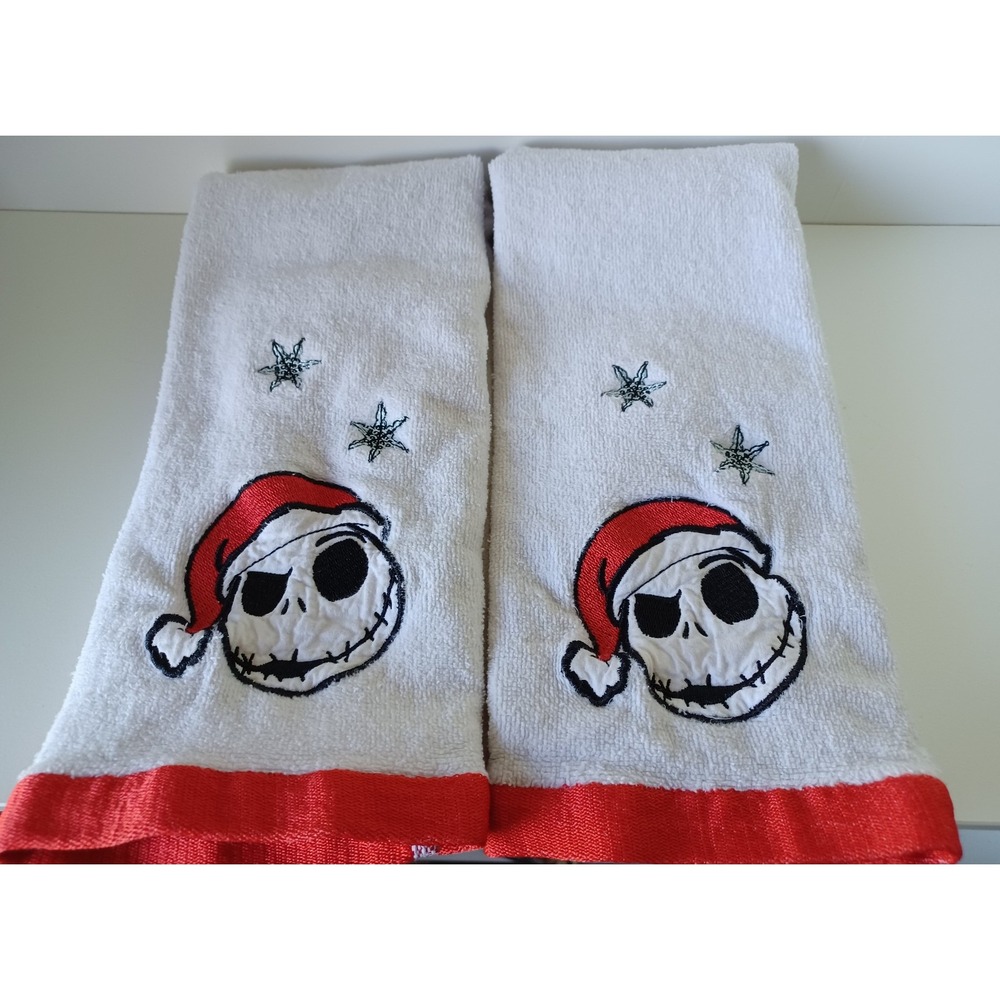 Two The Nightmare Before Christmas Disney Jack Skellington Bath‎ Hand Towels